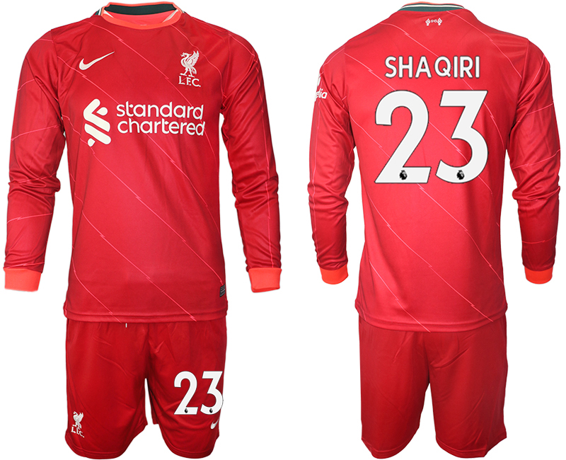 Men 2021-2022 Club Liverpool home red Long Sleeve #23 Soccer Jersey->liverpool jersey->Soccer Club Jersey